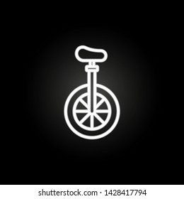 monocycle, bicycle neon icon. Elements of carnival and amusement set. Simple icon for websites, web design, mobile app, info graphics