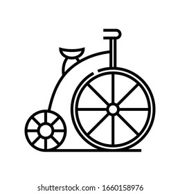 Monocycle bike line icon, concept sign, outline vector illustration, linear symbol.