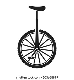 Monocycle icon in black style isolated on white background. Circus symbol stock vector illustration.