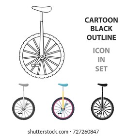 Monocycle icon in cartoon style isolated on white background. Circus symbol stock vector illustration.