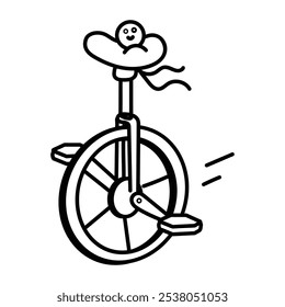 Monocycle icon in doodle style 

