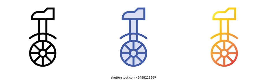 monocycle icon. Linear, Blue Fill and Gradient Style Design Isolated On White Background