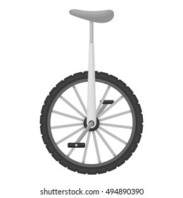 Monocycle icon in monochrome style isolated on white background. Circus symbol stock vector illustration.