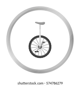 Monocycle icon in monochrome style isolated on white background. Circus symbol stock vector illustration.