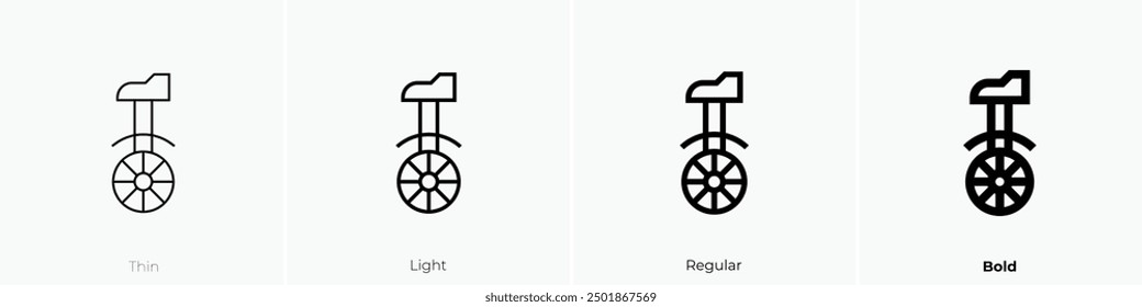 monocycle icon. Thin, Light Regular And Bold style design isolated on white background