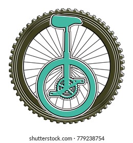 monocycle race with wheel