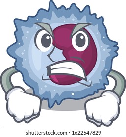 Monocyte cell cartoon character design having angry face