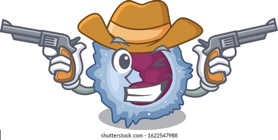 Monocyte cell dressed as a Cowboy having guns