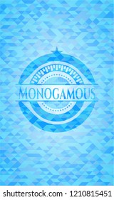 Monogamous light blue mosaic emblem