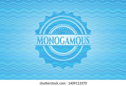 Monogamous water wave style emblem. Vector Illustration. Detailed.