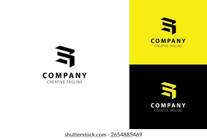 Monogram 3D logo with letter S in isometric top-left view for your business