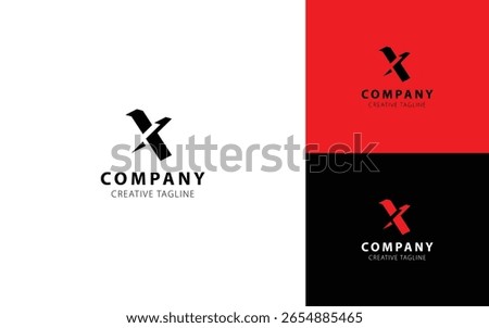 Monogram 3D logo with letter X in isometric top-left view for your business