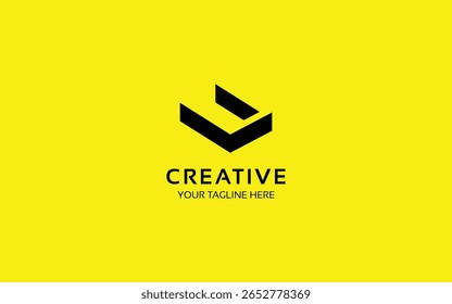 Modelo de logotipo 3D monograma com letra U para empresa