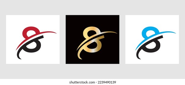Monogram 8 Letter Logotype Symbol. Letter 8 Logo Design Template