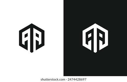 monogram a aa ab ba b hexagon sport gym logo template