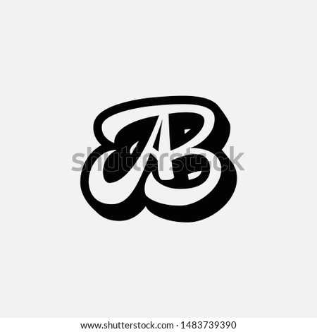 Monogram AB letters template logo initial
