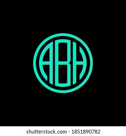 diseño de icono de letra ABH monograma sobre fondo negro. Letra creativa diseño del logotipo de ABH/A B H. Diseño de logotipo de las iniciales ABH