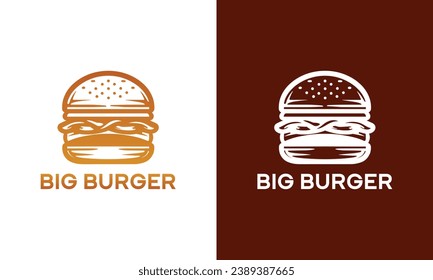 Monogram Abstract Burger Logo, Big Burger Icon