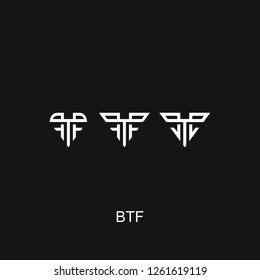 Monogram Abstract Initials Letter BTF