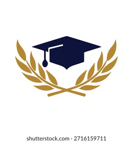 Monogramm Akademisches Logo mit Abschlusskappe Detail
