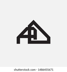 monogram AD, DA, D, A template logo, clothing, building, contractor, appartment