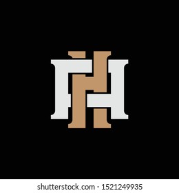 monogram AH, HA, H, A black background, gold, and grey. clothing, sport, and apparel identity design