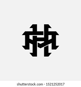 monogram AH, HA, H, A white background and black, clothing, sport, and apparel design, identity