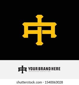 Monogram AI or IA, I, A template logo white black background and gold for clothing, interlock, apparel, sport, baseball, design vector
