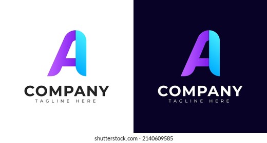 Monogram a aI and Ia initial letter logo design. Modern letter aI and Ia colorful vector logo template.