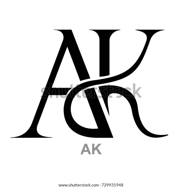 Monogram Ak Stock Vector (Royalty Free) 729931948