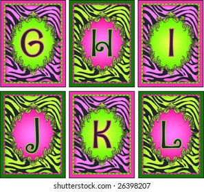 Monogram Alphabet G-L