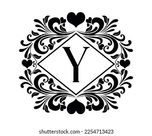monogram Alphabet Letter design, for valentines and wedding initials, can be printed on mugs, t-shirts, greeting cards etc