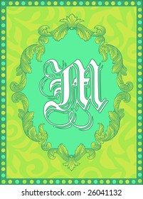 Monogram Alphabet Letter M
