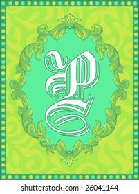Monogram Alphabet Letter P