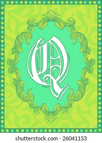 Monogram Alphabet Letter Q