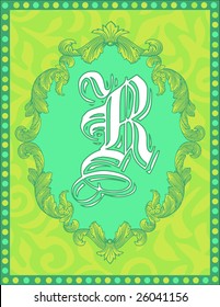 Monogram Alphabet Letter R