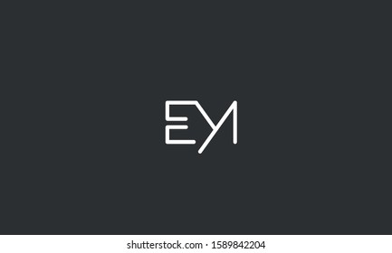Monogram alphabet letters EM,ME,M and E logo icon 