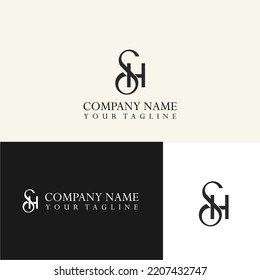 Monogram Alphabet Letters Hs Sh Logo Stock Vector (Royalty Free ...