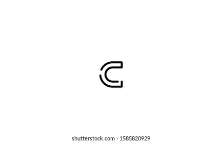 Monogram alphabet letters icon C 