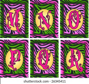 Monogram Alphabet M-R
