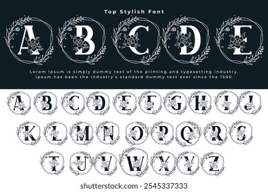 Monogram alphabet. This font name Adenium Monogram with flourishes heart font. For postcard or poster decorative graphic design