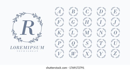 monogram alphabet wedding initial hand drawn