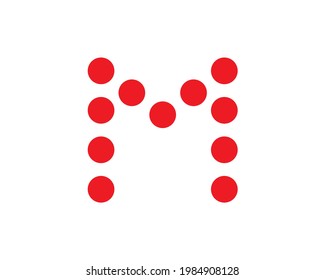 monogram anagram of initial letter M as a group of dots