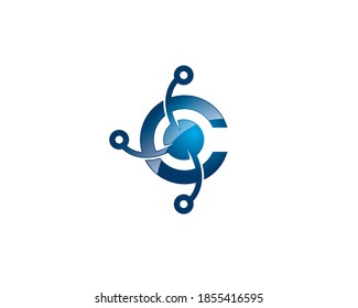 monogram anagram lettermark logo of letter o c g 0 s wire techonolgy neuron