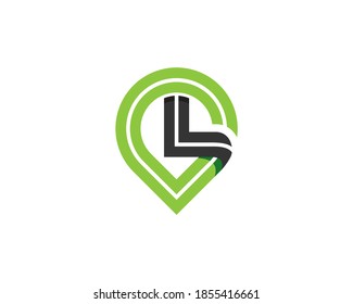 monogram anagram lettermark logo of letter L G O location point gps