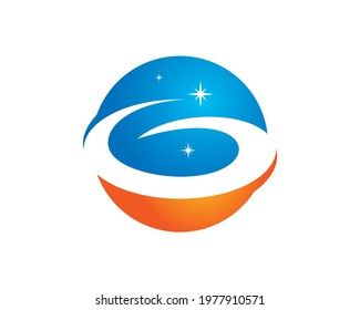 monogram anagram pictogram of initial letter G for galaxy 