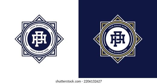 Monogram AP or PA with geometric badge logo
