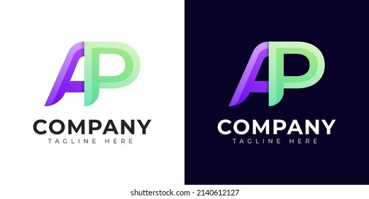 Monogram a ap and pa initiale Letter Logo Design. Moderne Briefkarte und PA bunt Vektorlogo Vorlage.