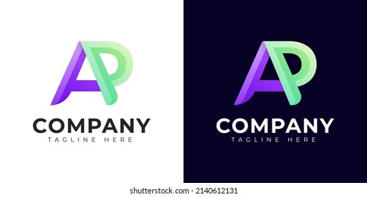 Monogram a ap and pa initial letter logo design. Modern letter ap and pa colorful vector logo template.