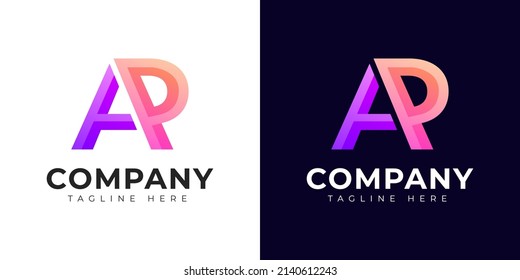 Monogram a ap and pa initial letter logo design. Modern letter ap and pa colorful vector logo template.
